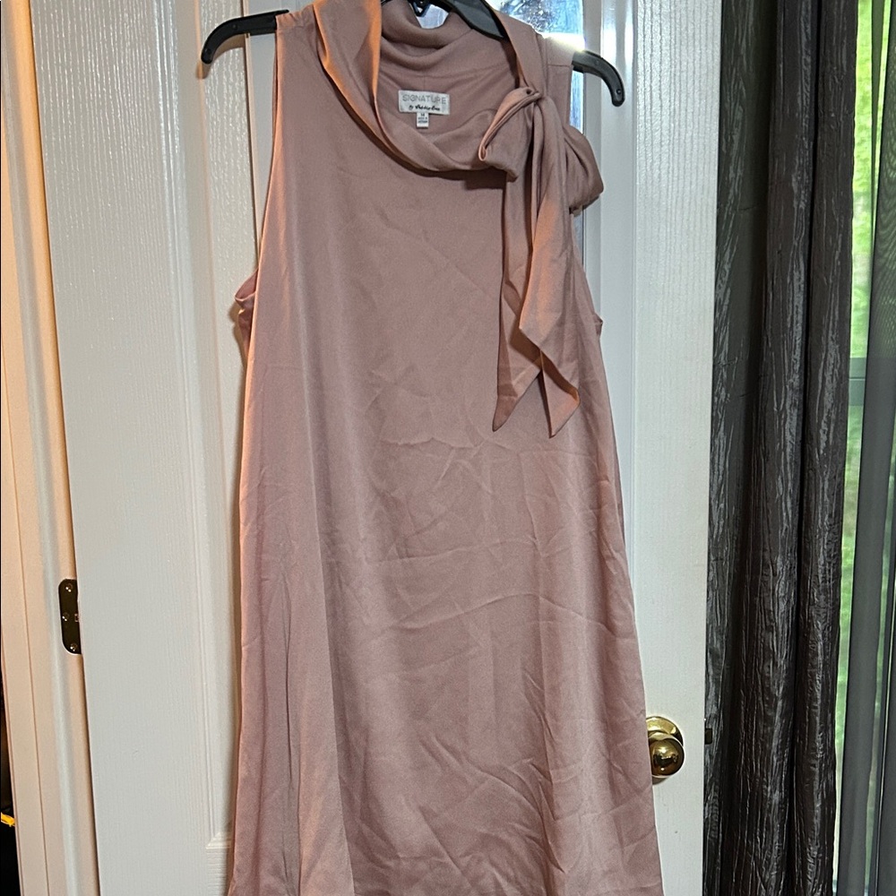 Signature by Robbie Bee Blush Sleeveless Dress with Bow
